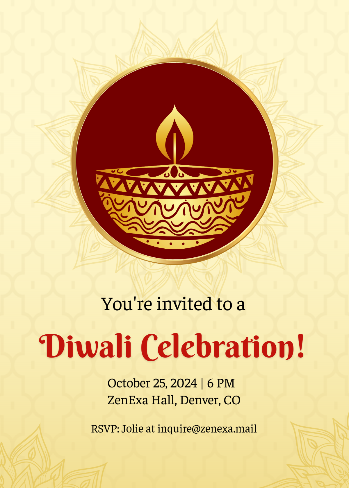 Free Diwali Invitation Message Template To Edit Online