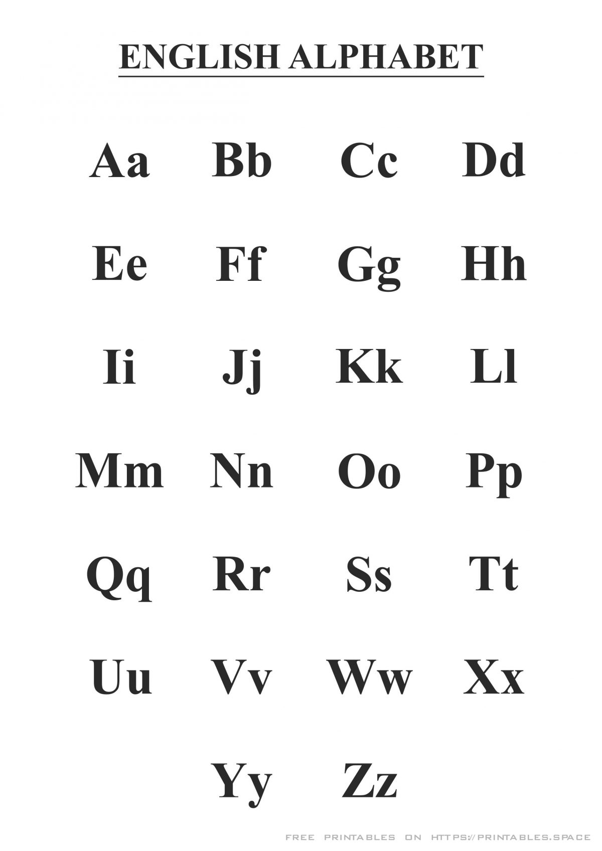 english alphabet printable worksheet