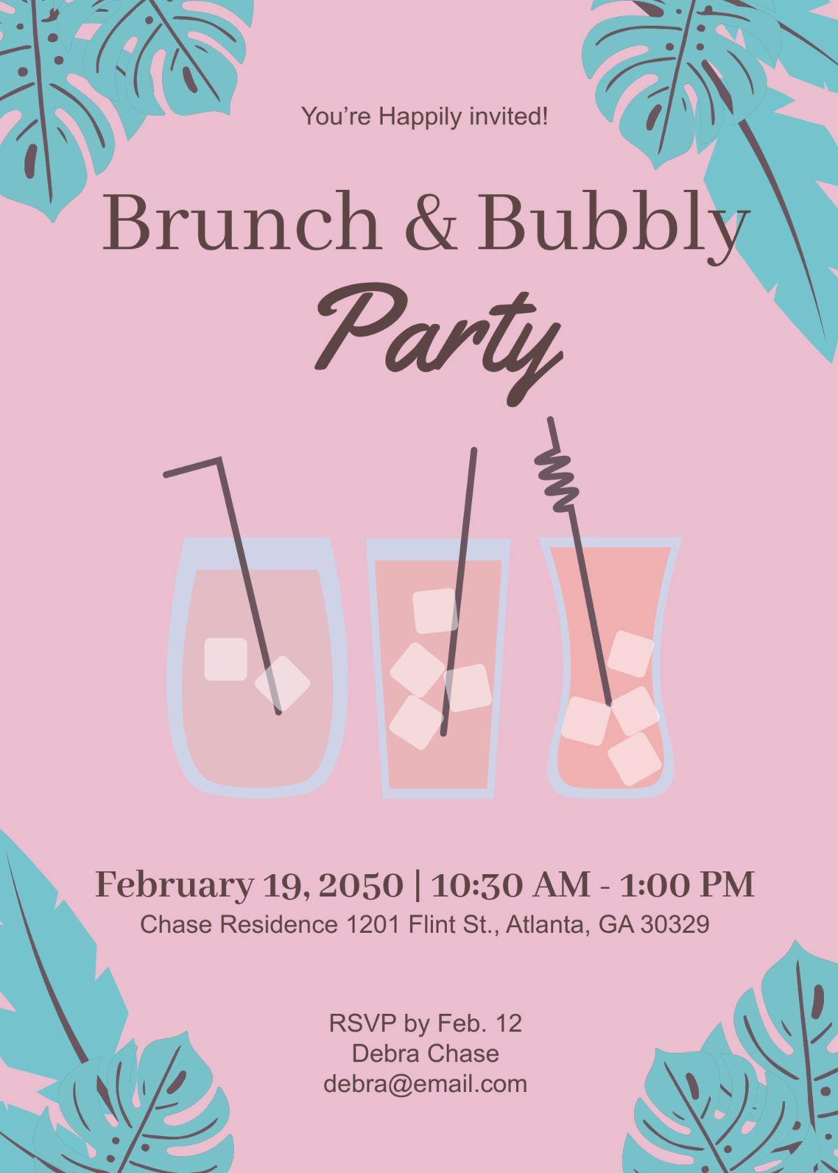 brunch and bubbly invitation template