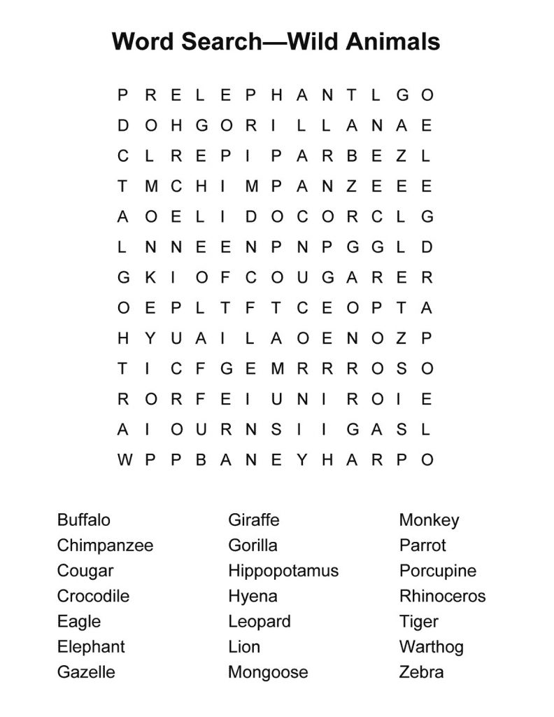 printable word search games for kids