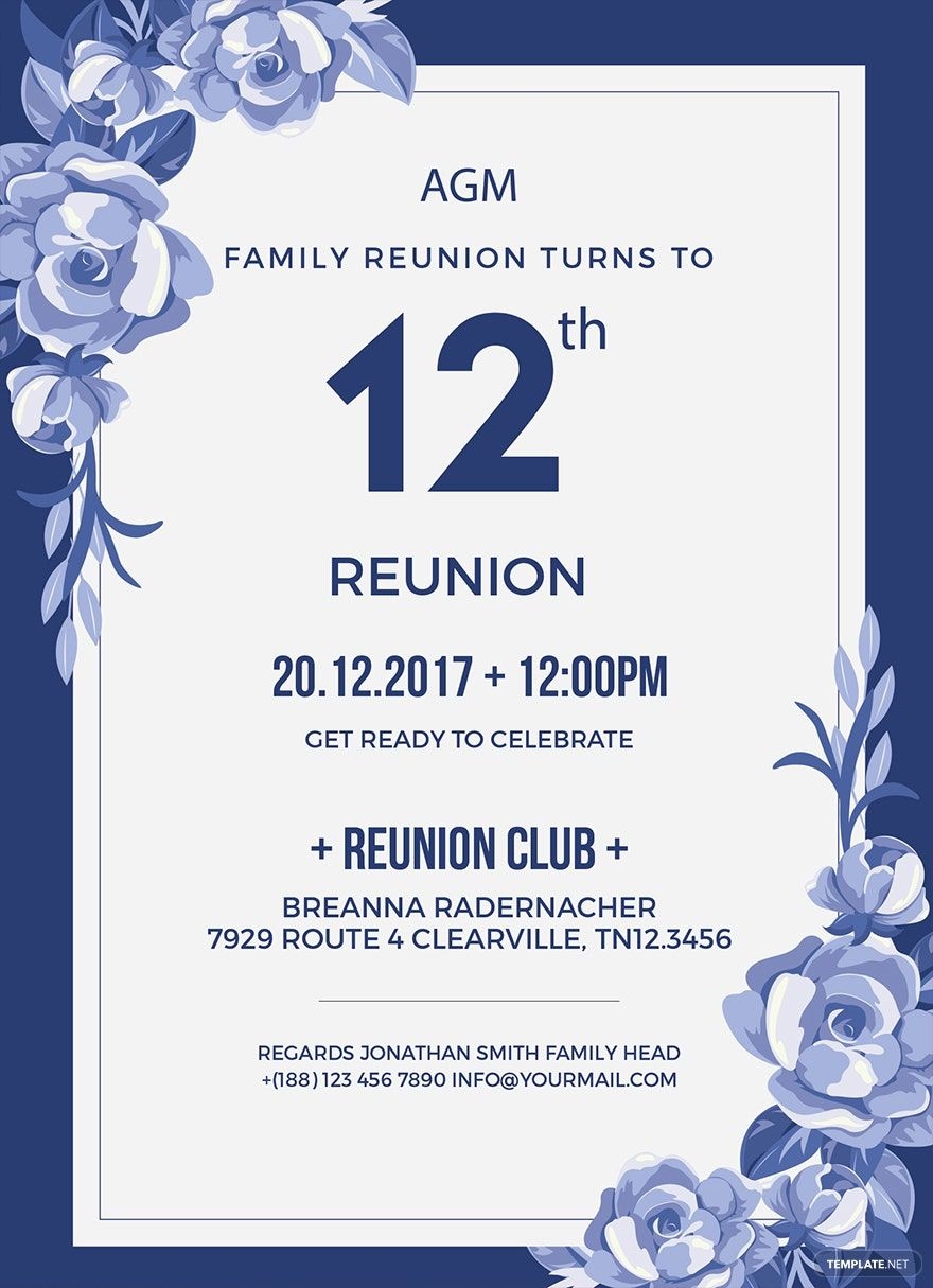 FREE Family Reunion Invitation Templates Examples Edit Online