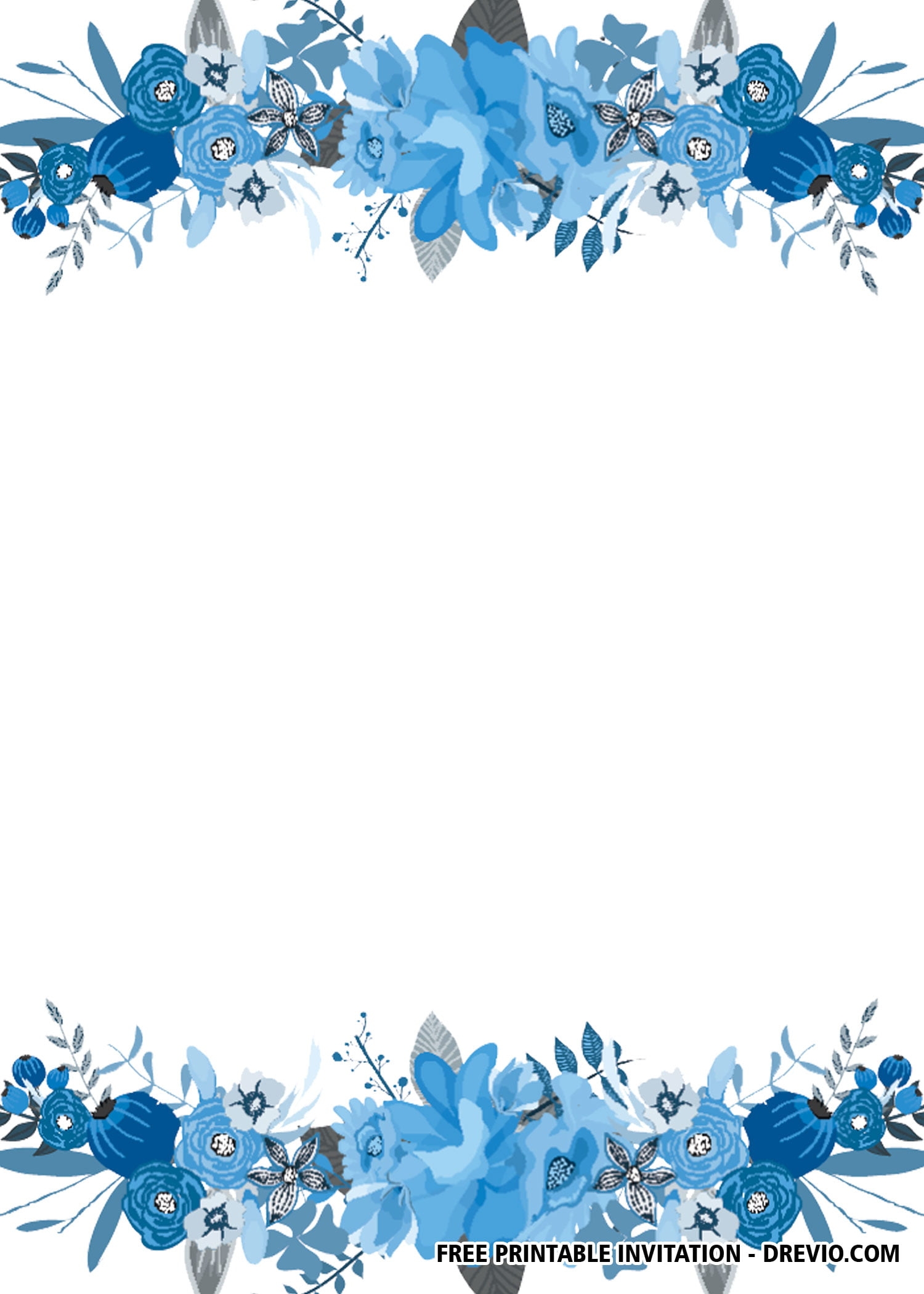 blue wedding invitation templates free download