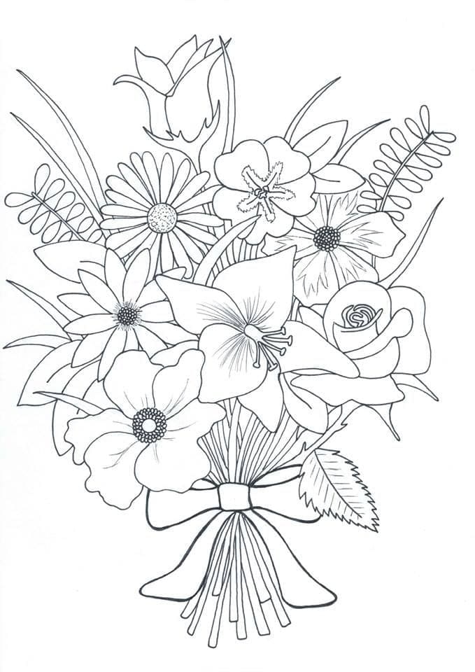 Flower Bouquet Coloring Page