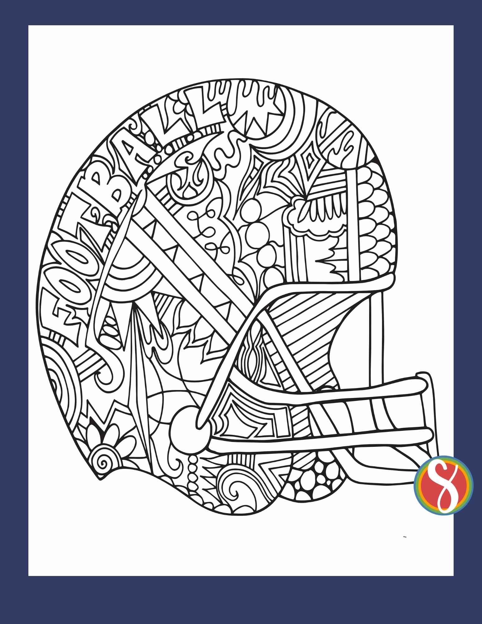 Free Football Coloring Pages Stevie Doodles