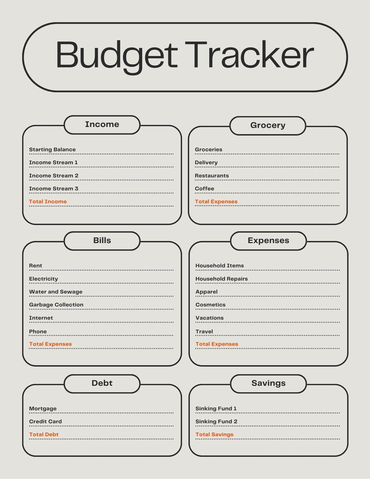 budget worksheet pdf free download