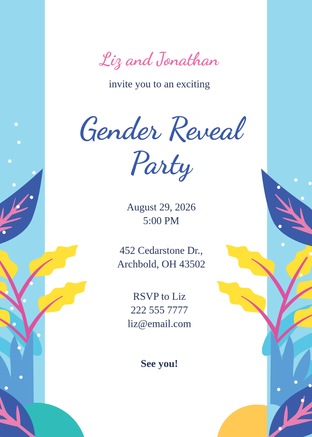 Free Gender Reveal Invitation Template To Edit Online