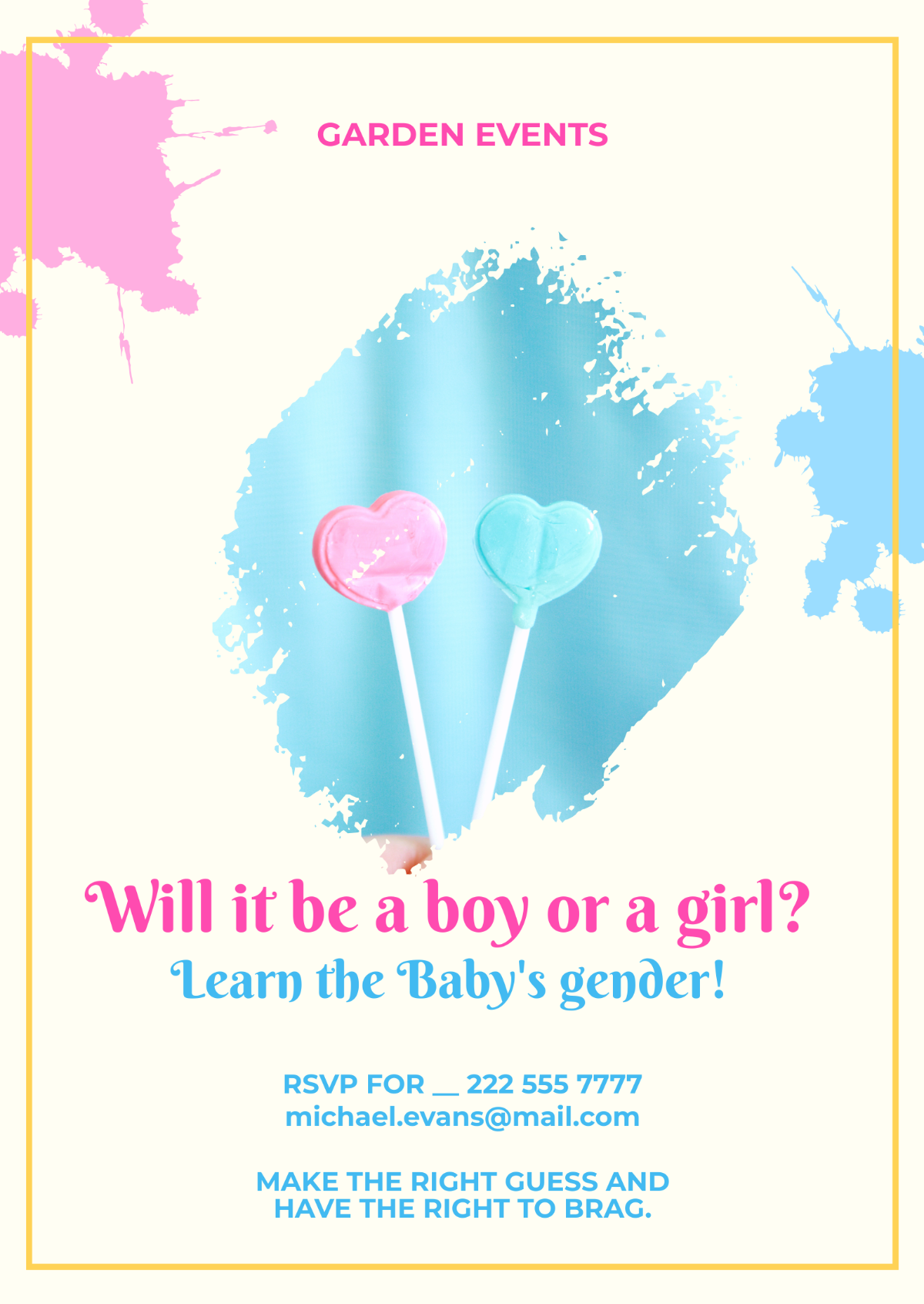 bee gender reveal invitation template