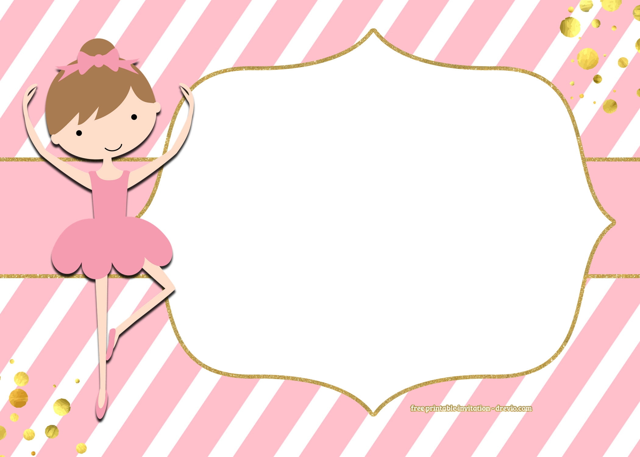 ballerina birthday invitation template