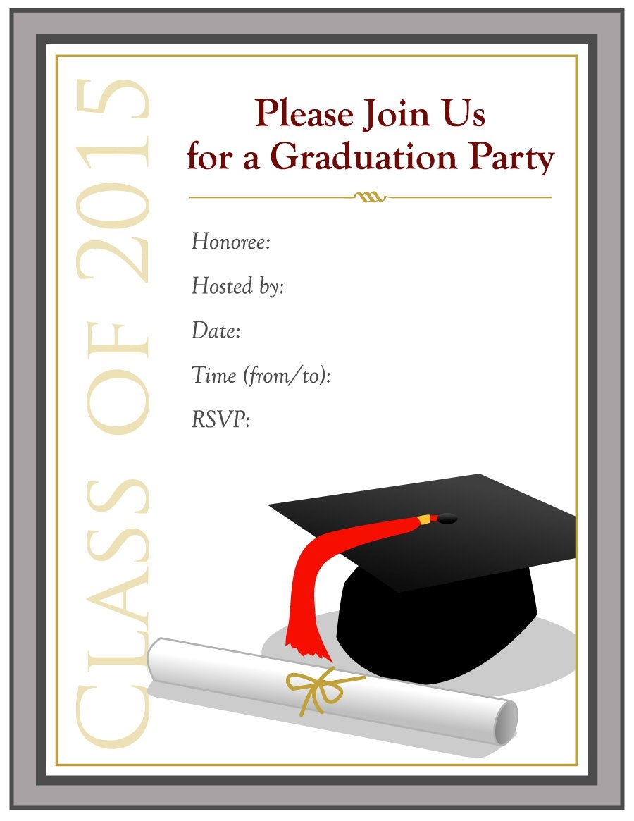 blank graduation invitation templates