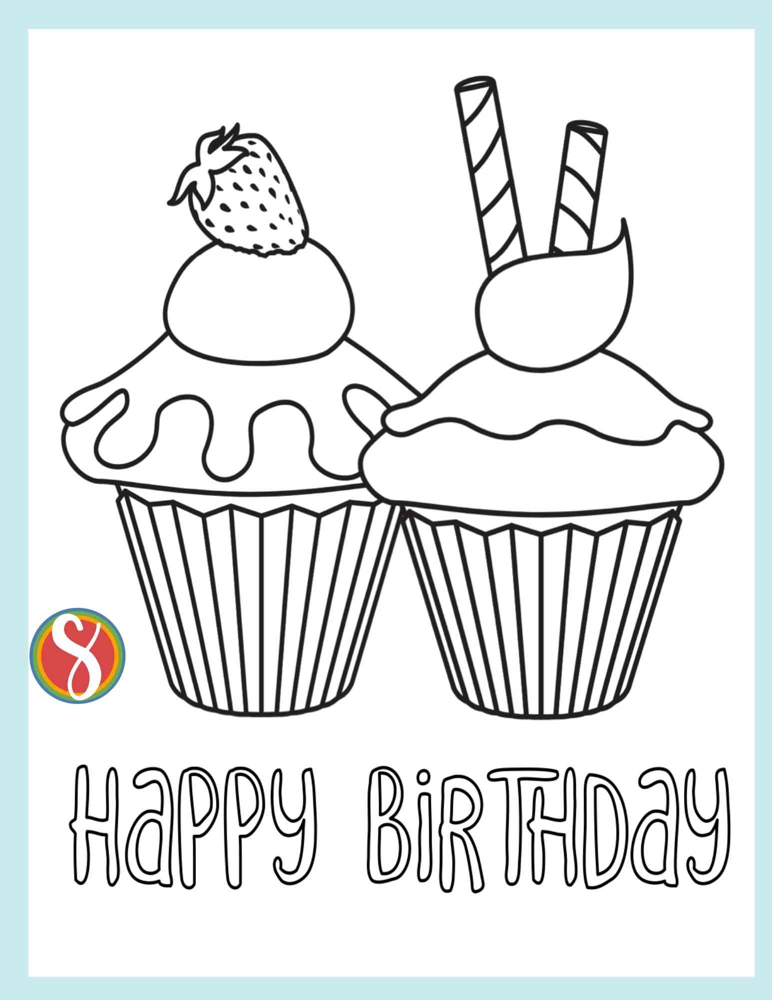 happy birthday coloring pages free