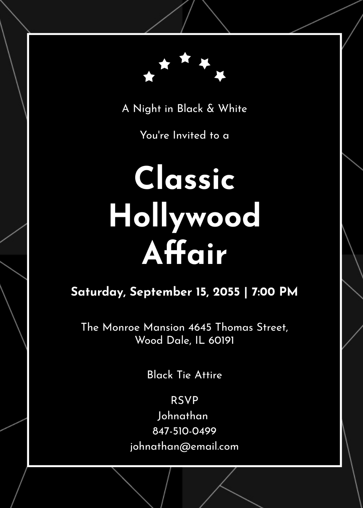 Free Hollywood Invitation Templates Editable And Printable