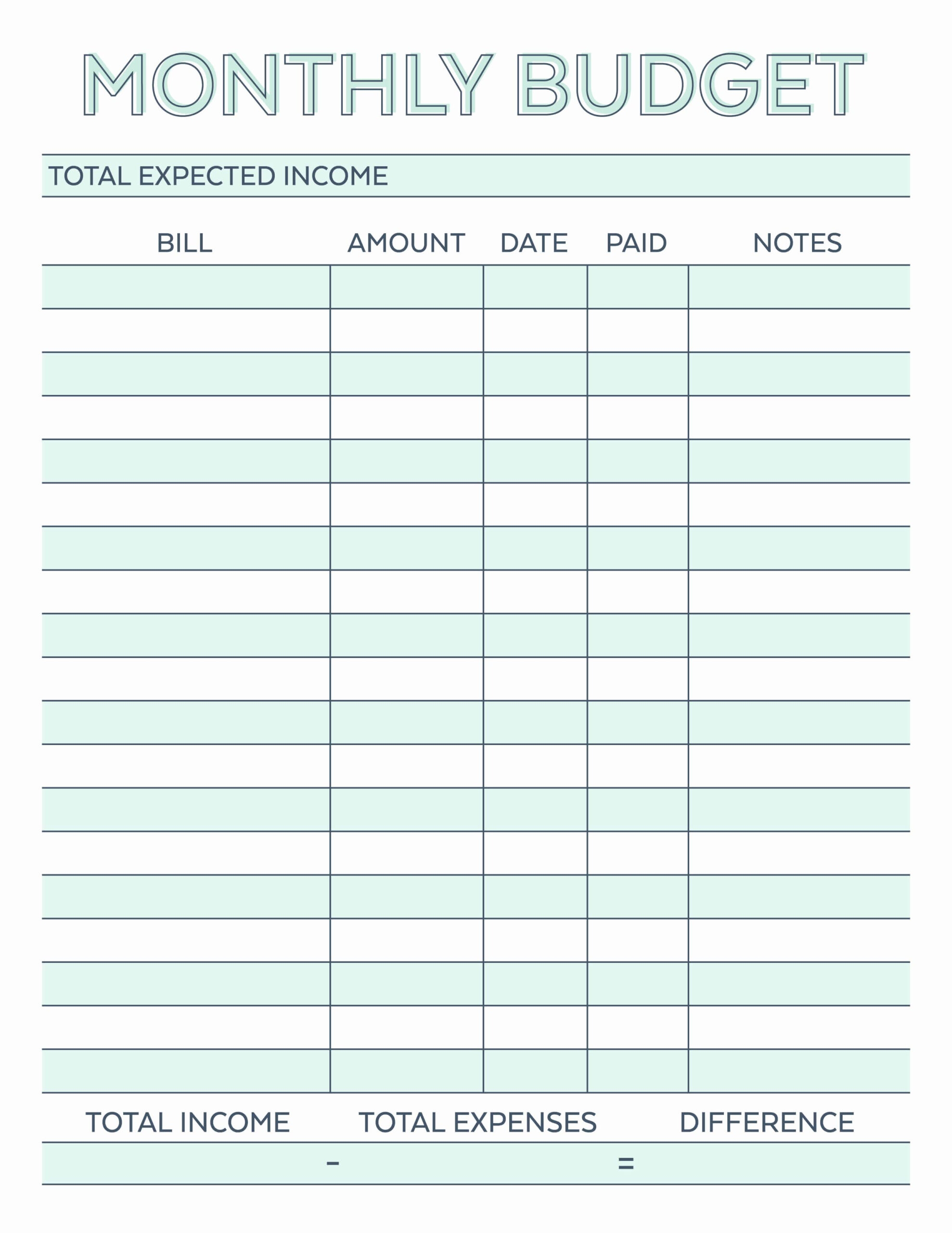 Free Interactive Budget Worksheet Budgeting Worksheets
