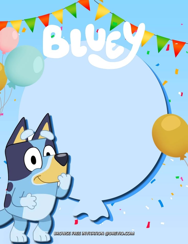  FREE Invitations Bluey Birthday Invitations Party Ideas Birthday 