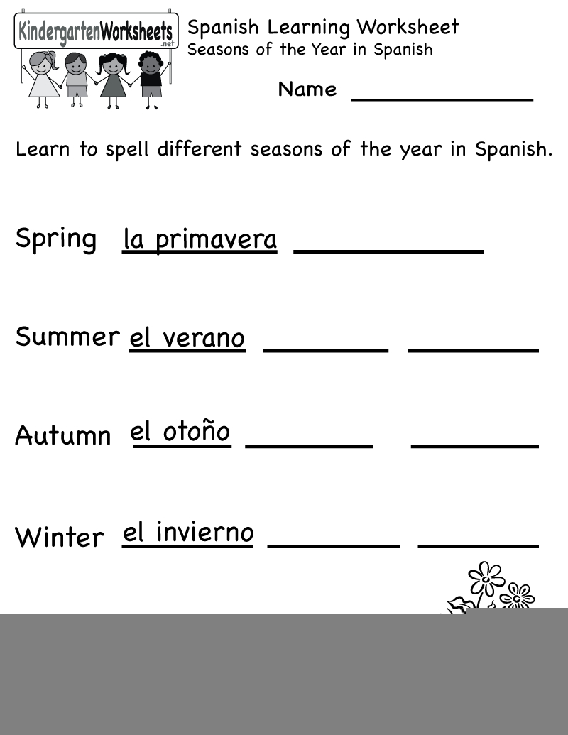 Free Kindergarten Spanish Worksheet Printables Use The Spanish Free