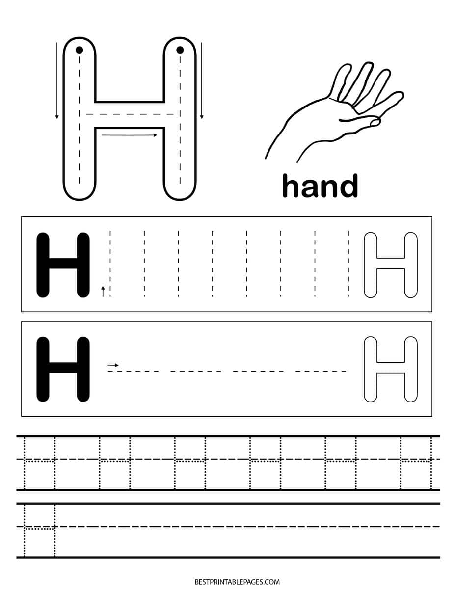 h worksheet preschool