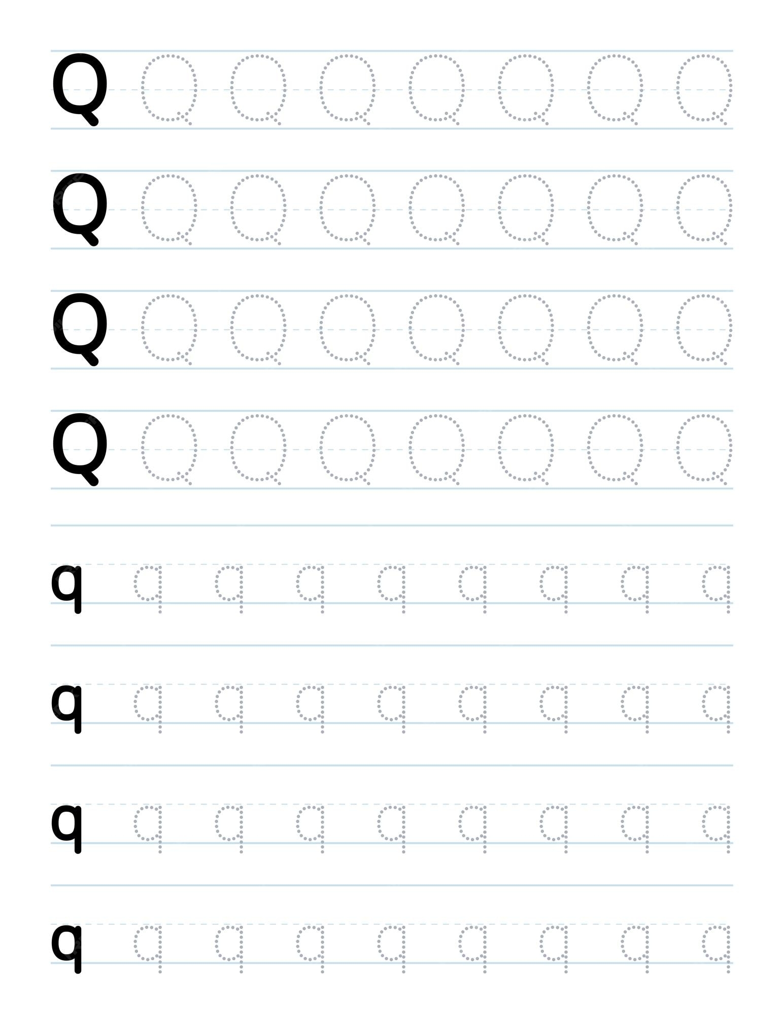 Free Letter Q Alphabet Learning Worksheet For Preschool Worksheets 