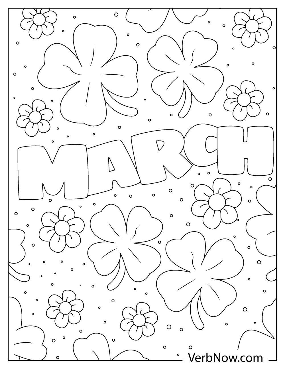 Free MARCH Coloring Pages Book For Download Printable PDF VerbNow