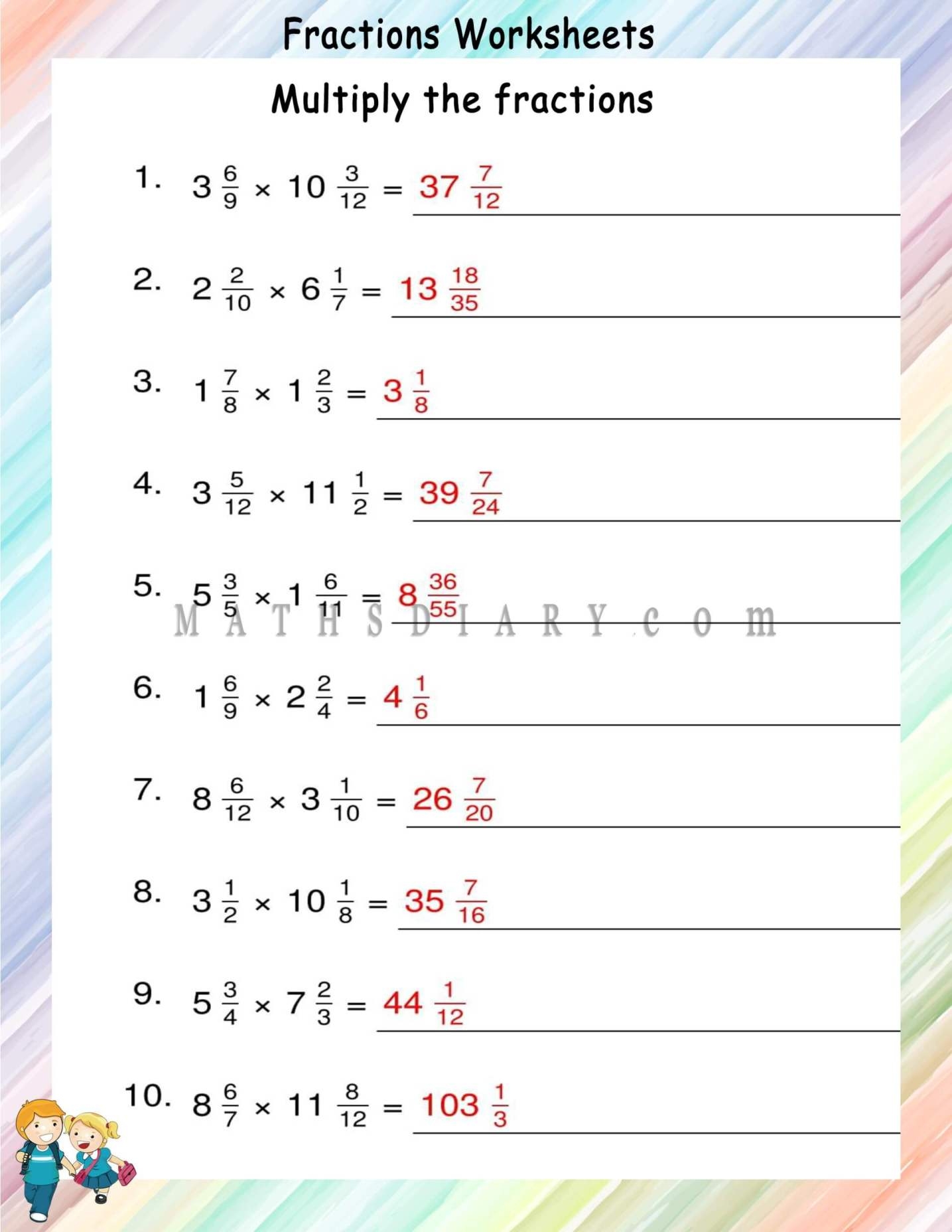 Free Mixed Number Multiplication Worksheet Download Free Mixed Number 
