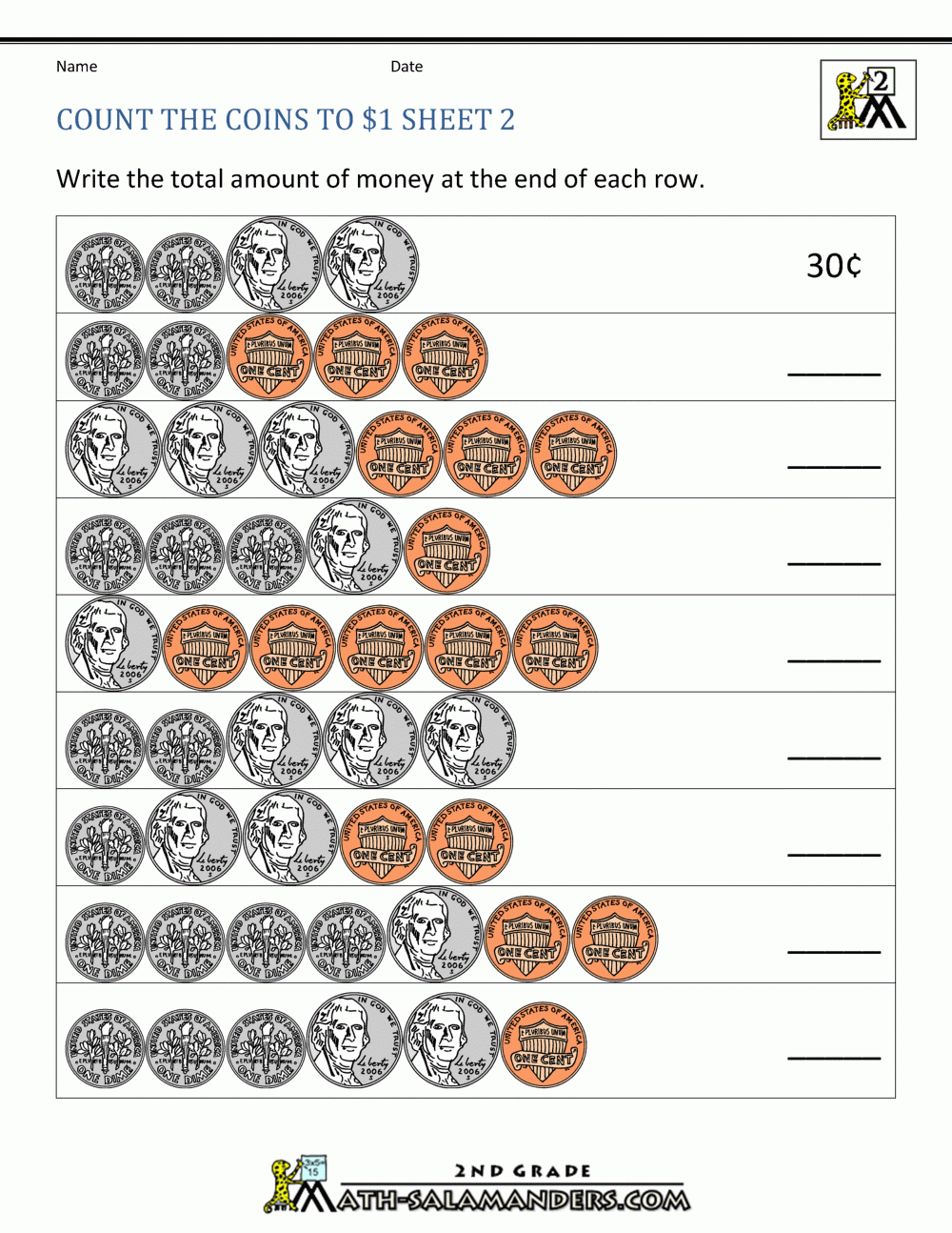counting money worksheets pdf