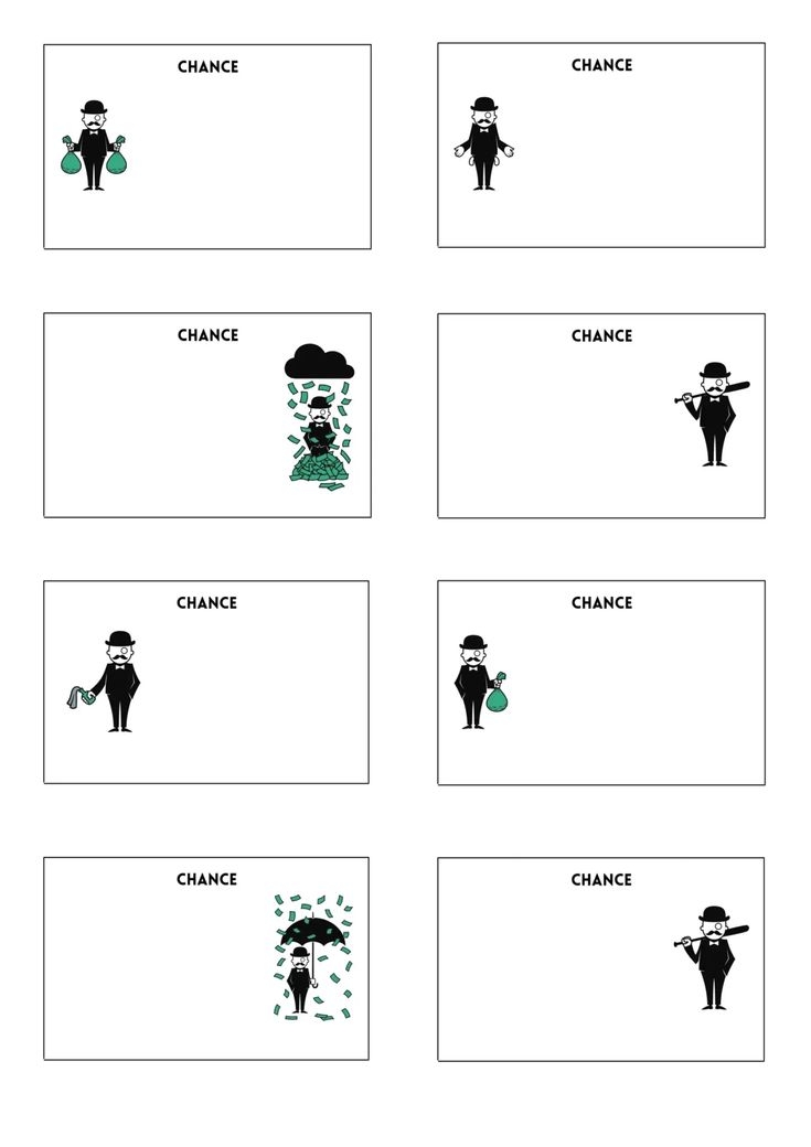 Free Monopoly Chance Community Chest Cards Printable Template