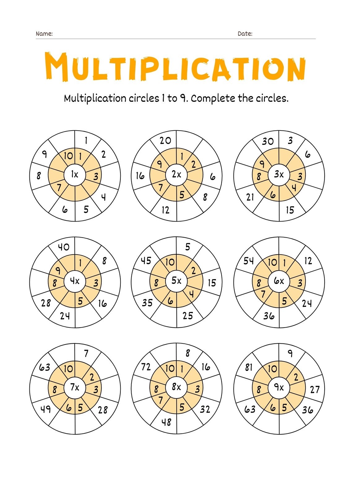 free multiplication worksheet