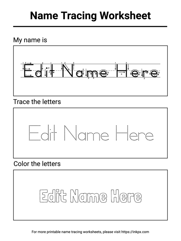 Free Name Tracing Worksheets Printable And Font Choices Worksheets