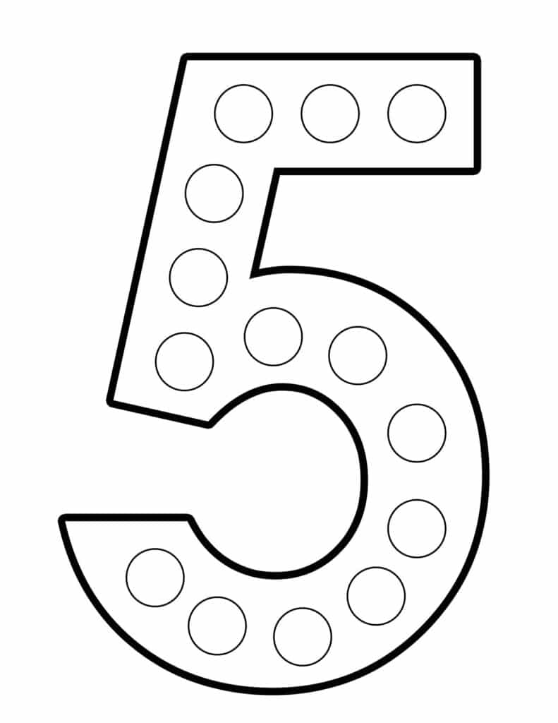 free printable number 5 worksheet for preschool