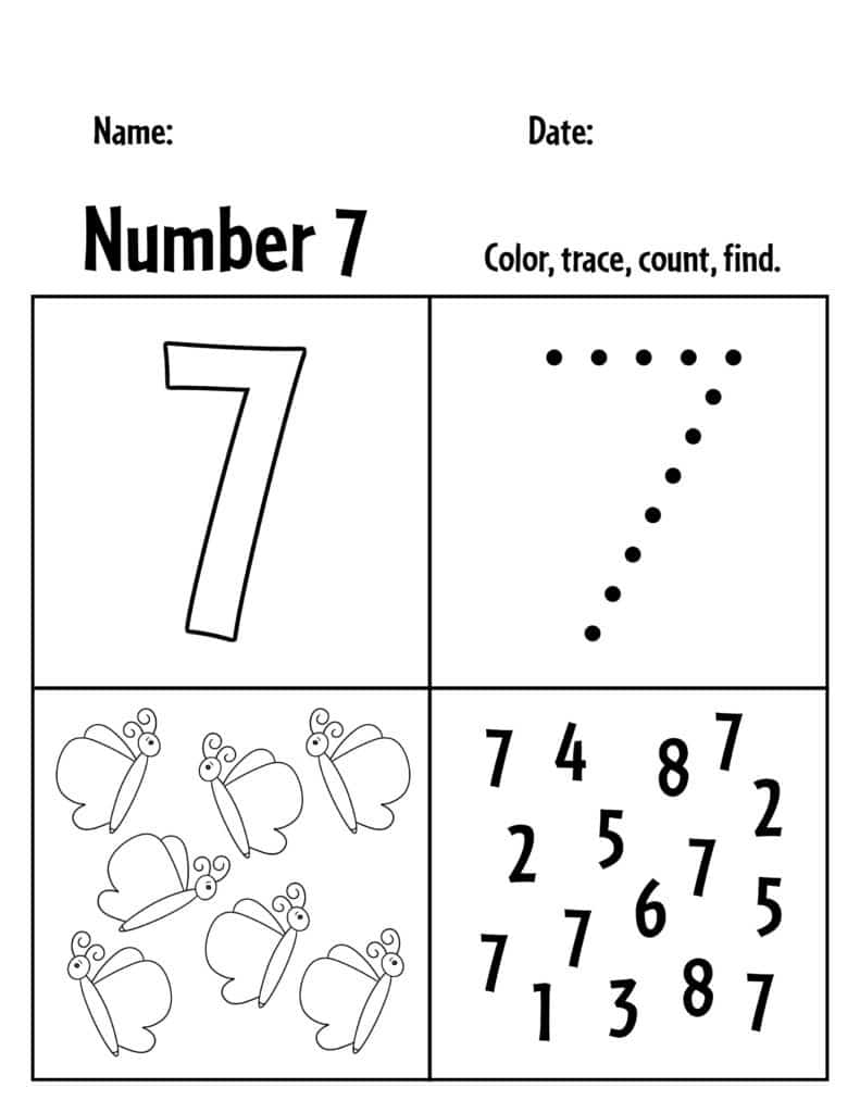 free printable number 7 worksheet for preschool