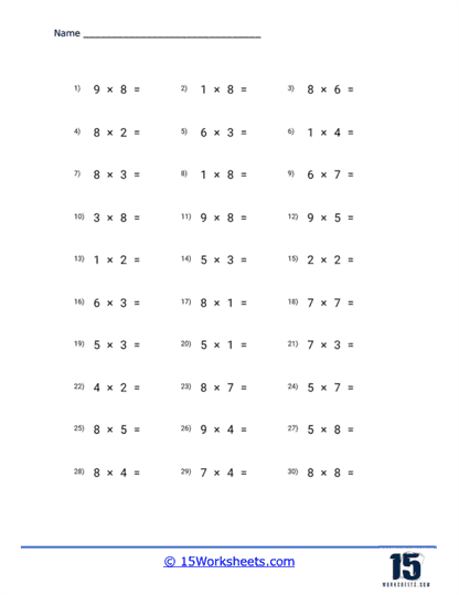 Free One Digit Multiplication Worksheet Printable Download Free One 