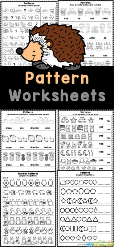 free printable pattern worksheet for preschool