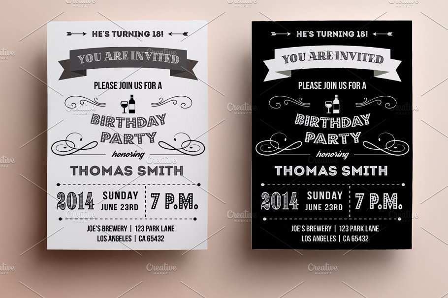 birthday invitation template photoshop free