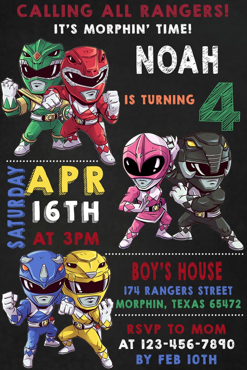 Free Power Ranger Invitation Template Modern Resume Template Word