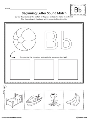  FREE Practice Beginning Letter Sound Worksheet MyTeachingStation