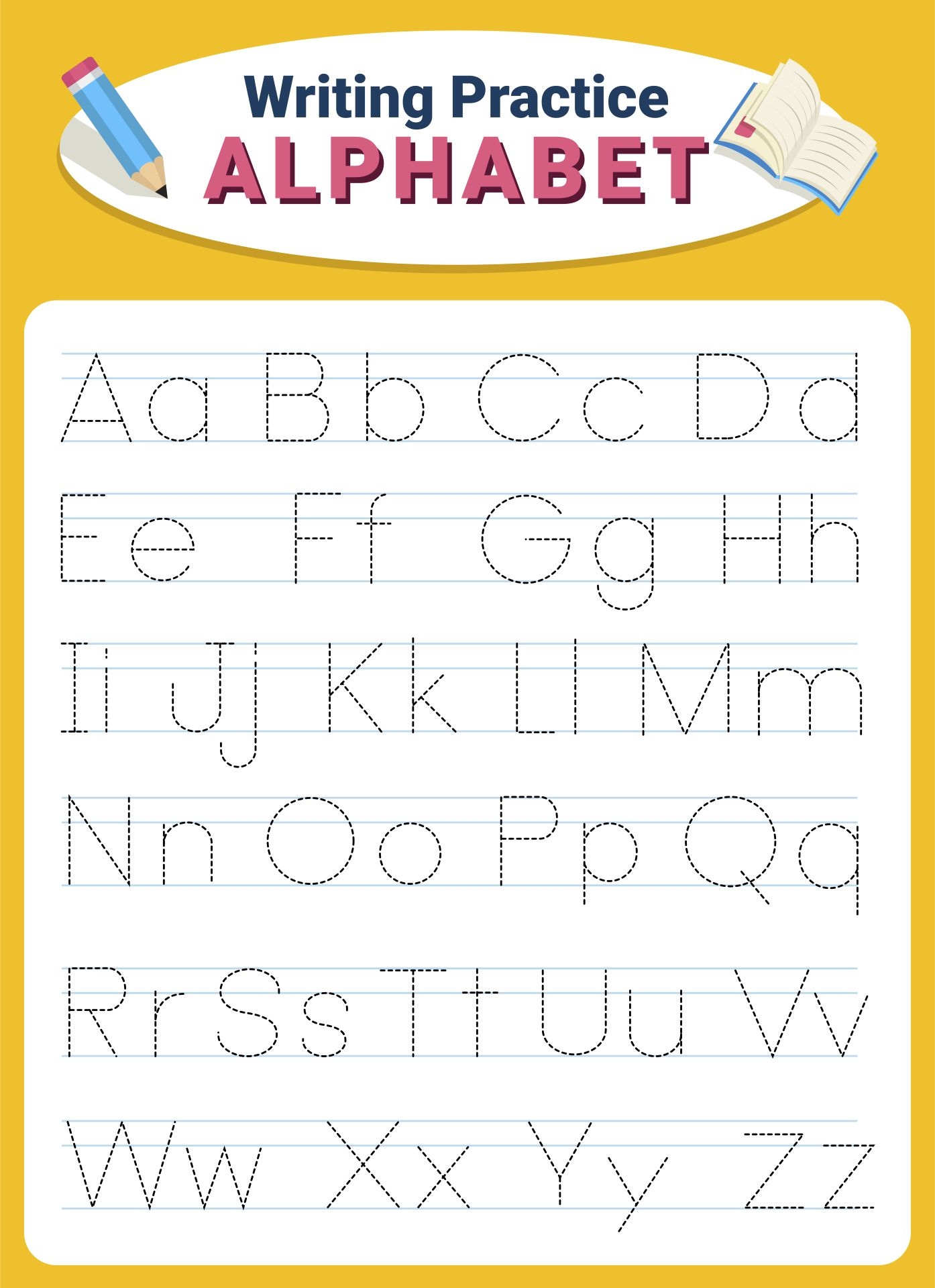 alphabet writing practice worksheets