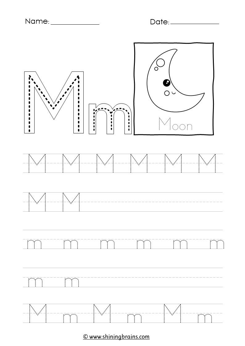 letter m worksheet preschool