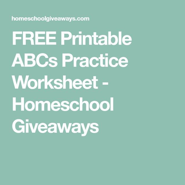 FREE Printable ABCs Practice Worksheet Practices Worksheets Free