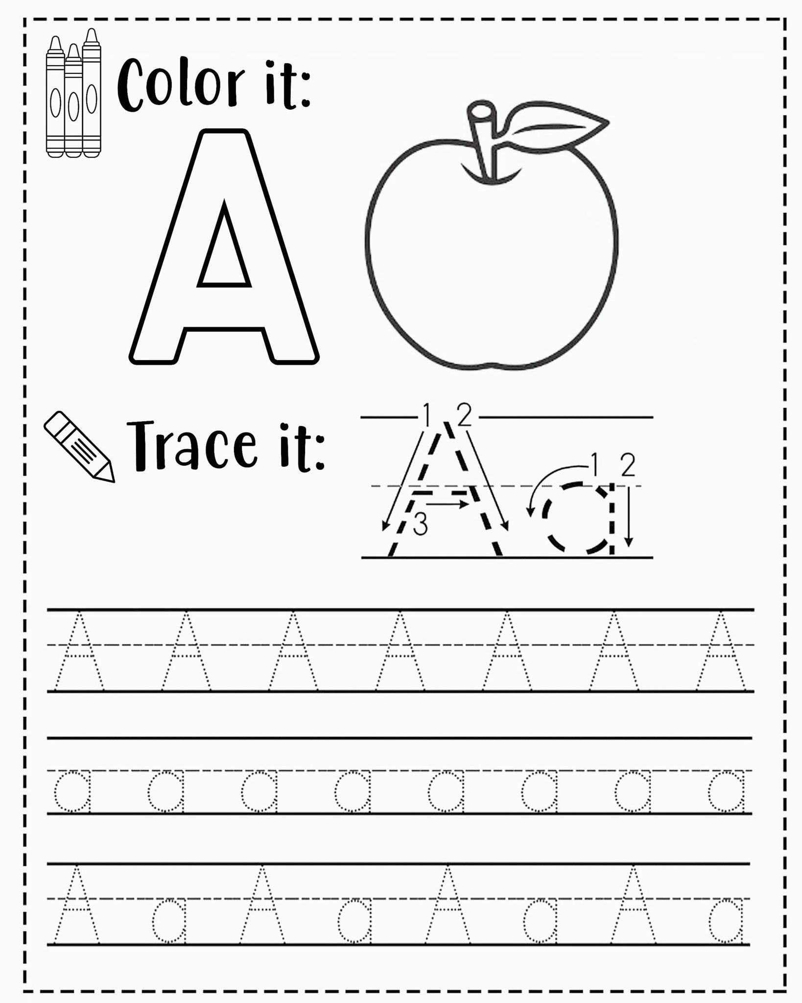 letter tracing worksheets free printable