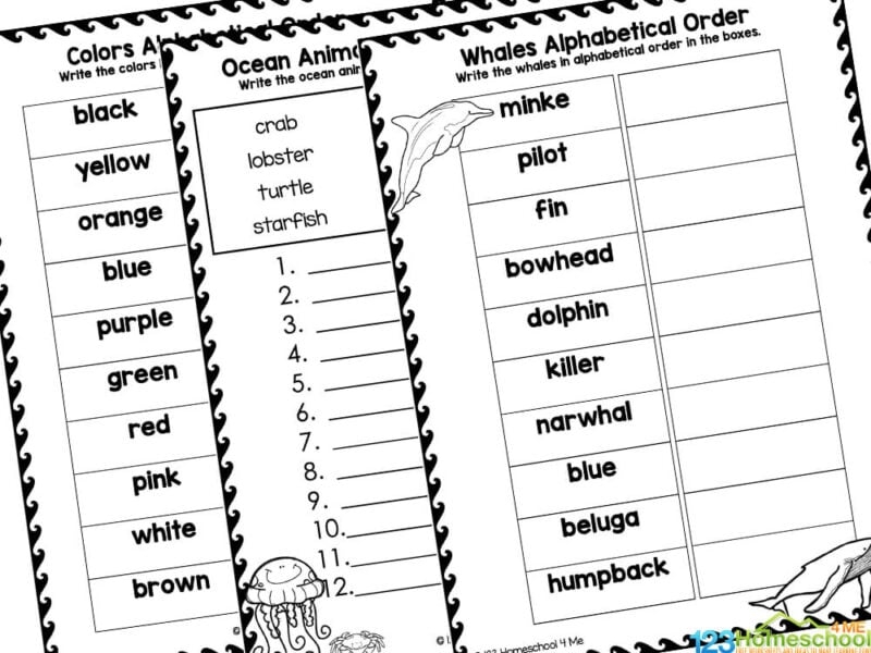 free printable abc order worksheet