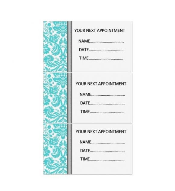 Free Printable Appointment Cards Template Printable Templates
