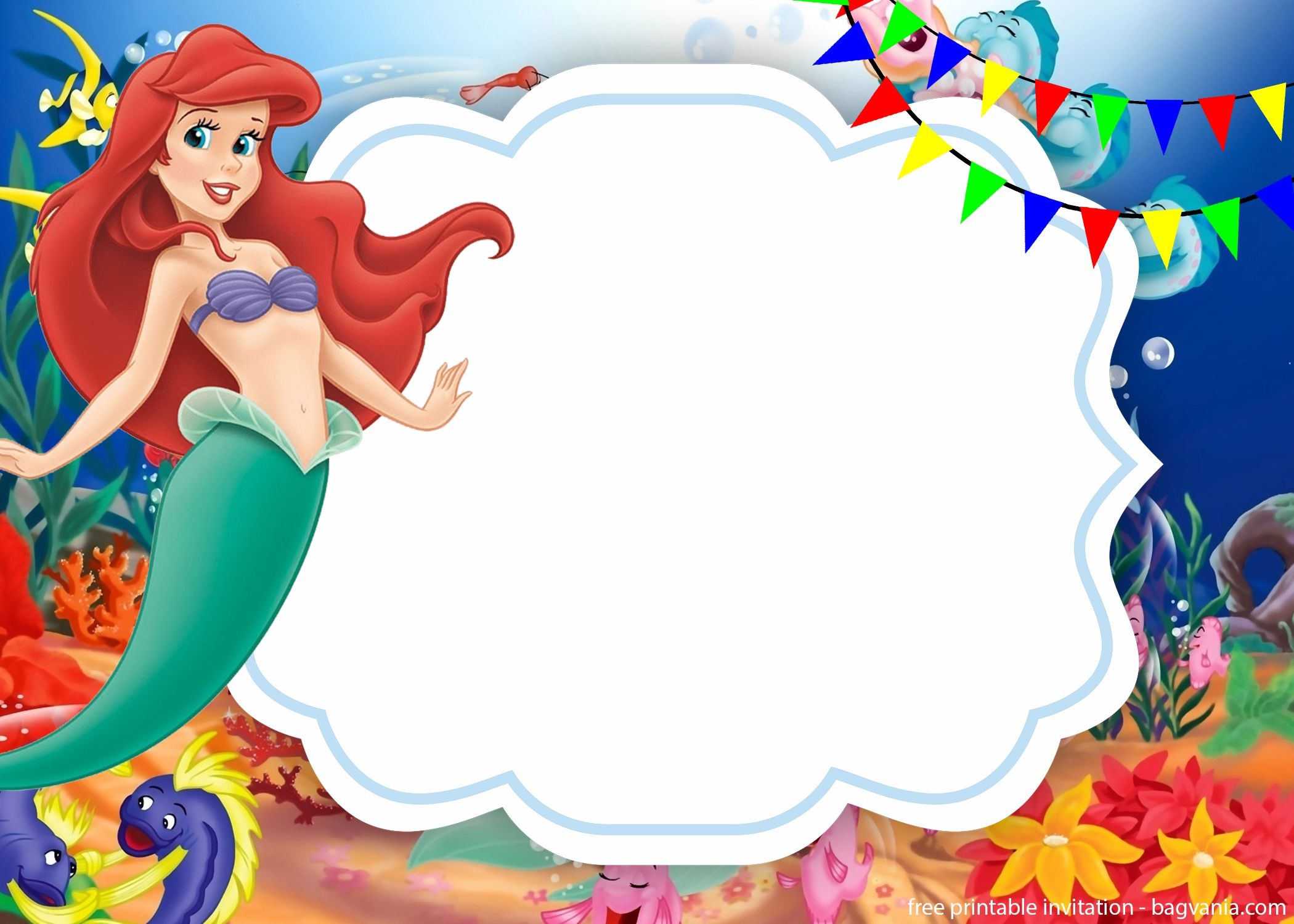 Free Printable Ariel Invitations Printable Templates Vrogue co