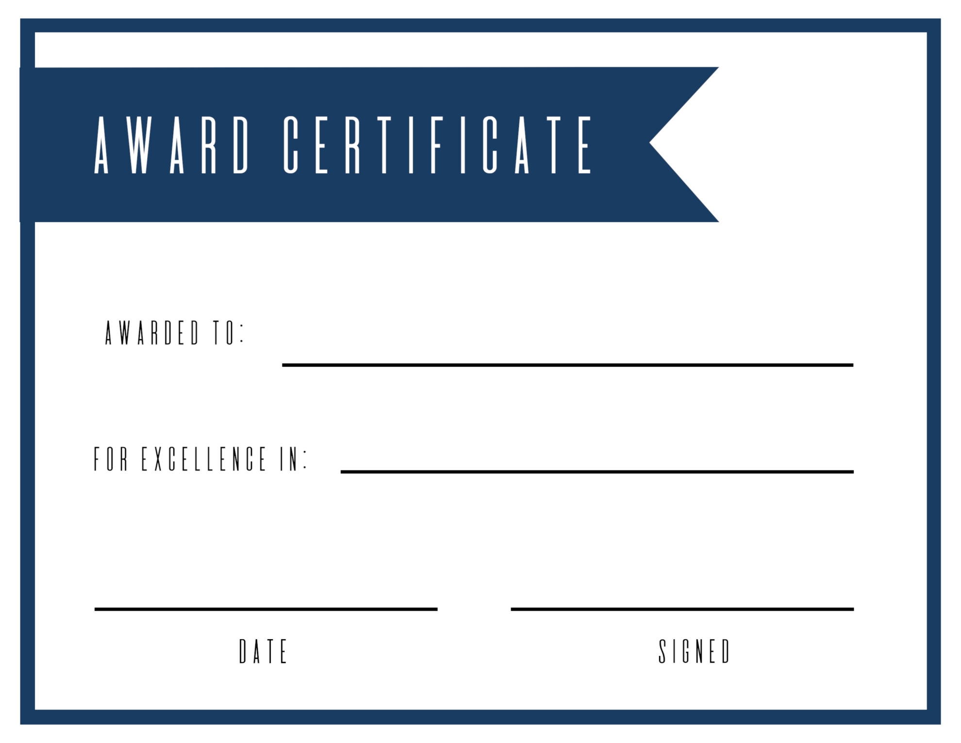 certificate template free printable award