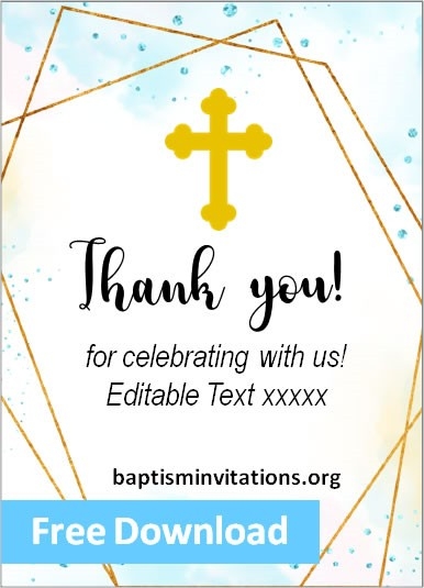 Free Printable Baptism Thank You Cards Templates Baptism Invitations