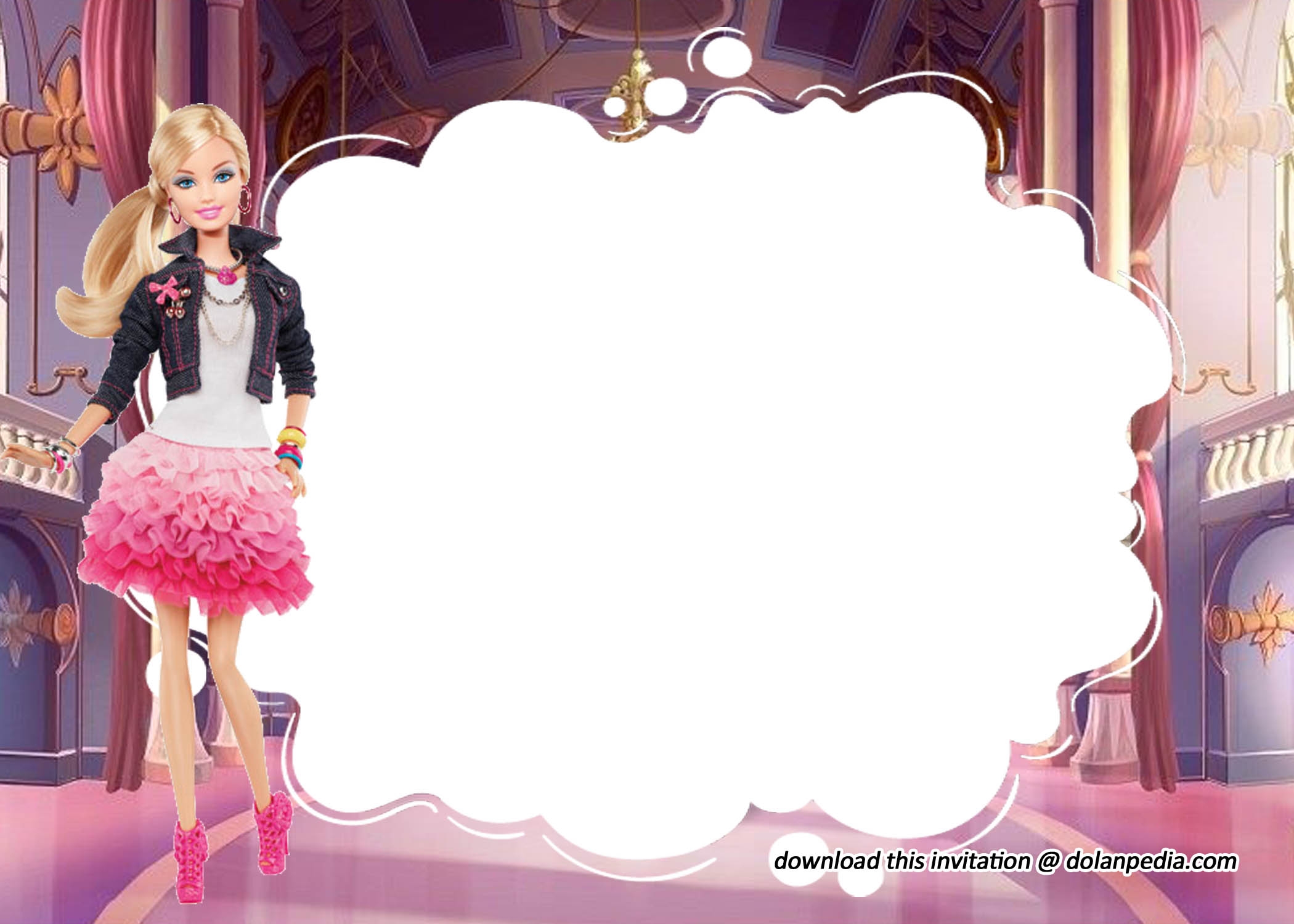 barbie invitation free template