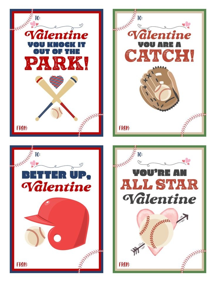 Free Printable Baseball Valentine Cards