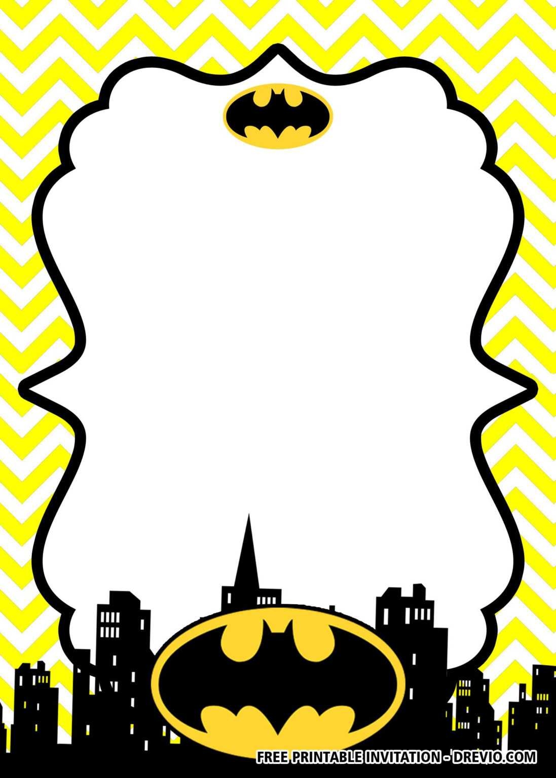 Free Printable Batman Birthday Invitation Templates Batman With 