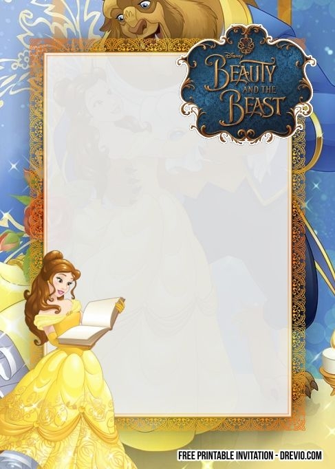 Free Printable Beauty And The Beast Invitation Template Printable 