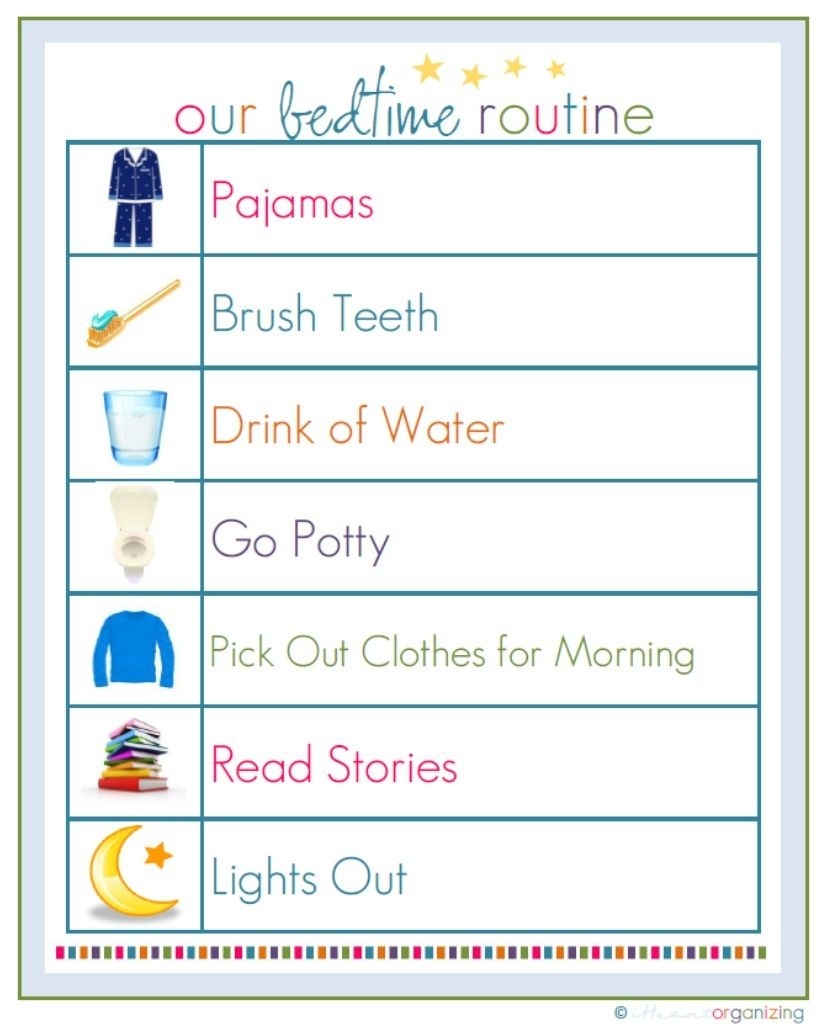 Free Printable Bedtime Routine Chart Free Printable