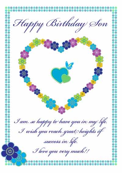 printable birthday cards for son free