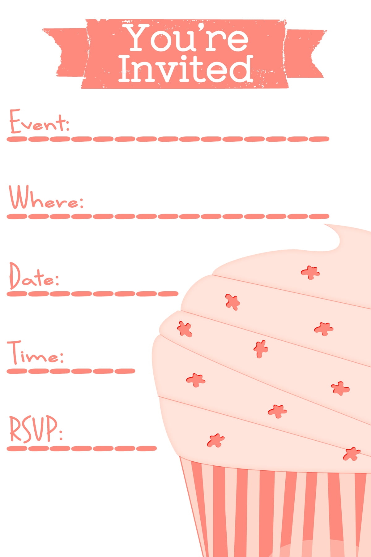 blank template birthday invitation