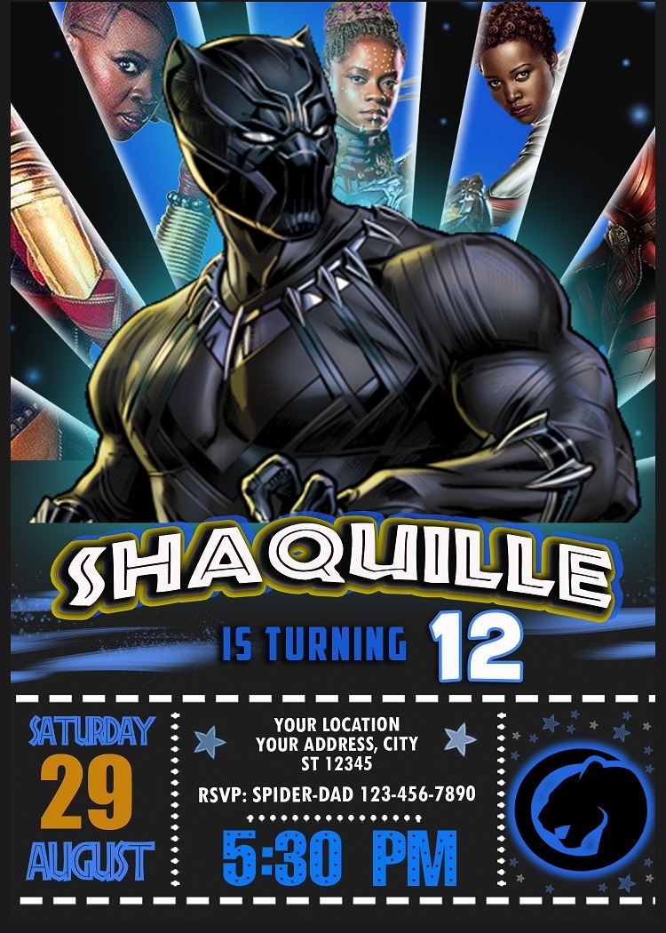 Free Printable Black Panther Invitations